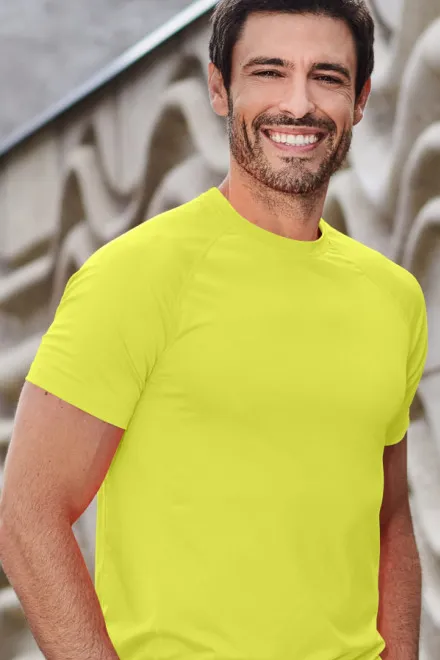 Camiseta deportiva para hombre, amarillo neón