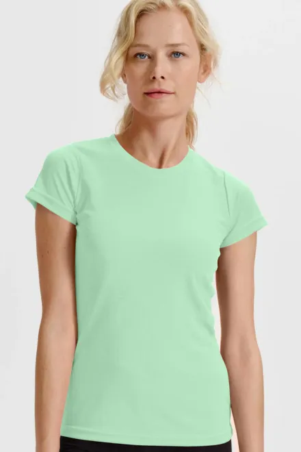 Camiseta deportiva para mujer, menta clara