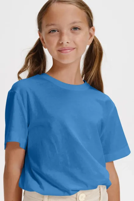 Camiseta sencilla para niños, azul claro