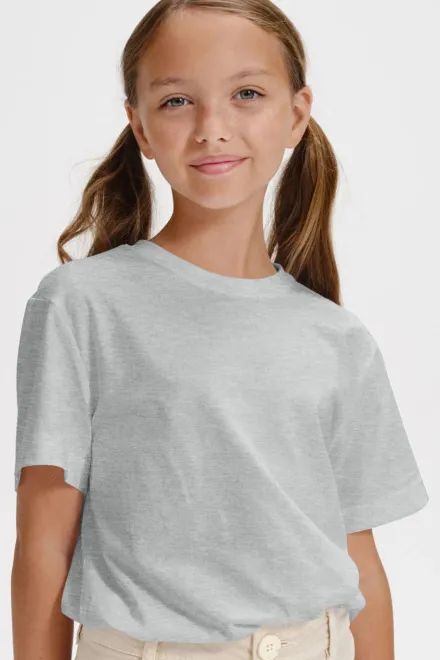 Camiseta sencilla para niños, mármol gris claro Camiseta sencilla para niños, mármol gris claro