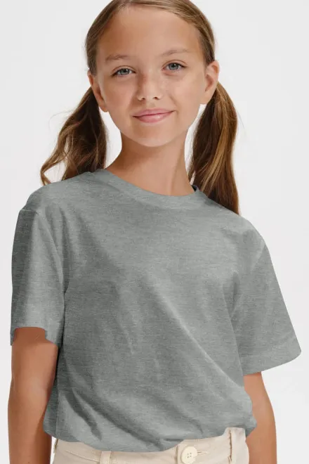 Camiseta sencilla para niños, mármol gris oscuro