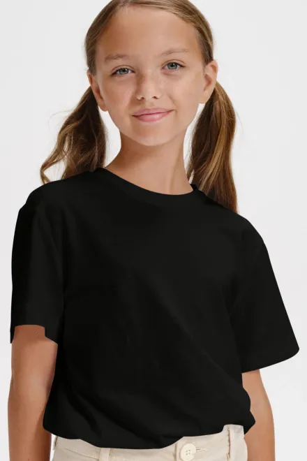Camiseta sencilla para niños, negro