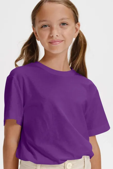 Camiseta sencilla para niños, púrpura