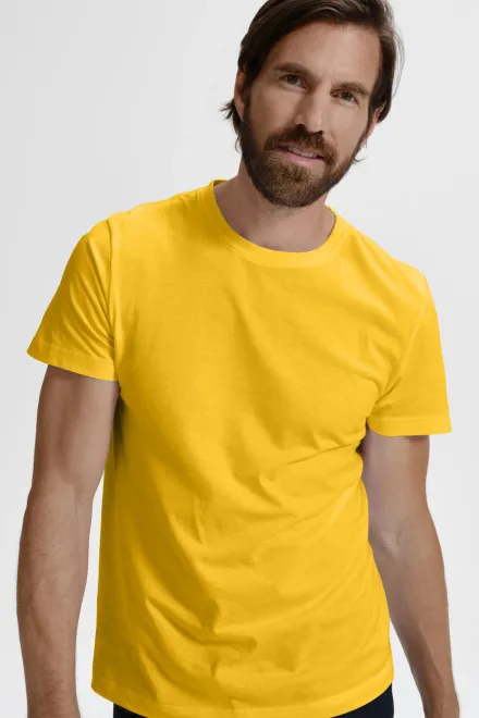 Camiseta simple para hombre, amarillo