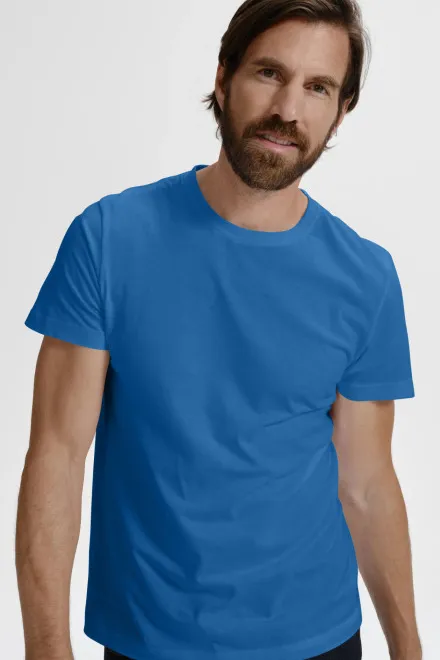 Camiseta simple para hombre, azul claro