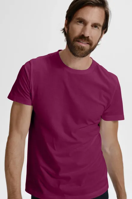 Camiseta simple para hombre, fucsia