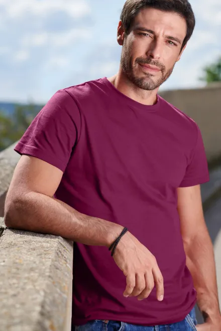 Camiseta simple para hombre, fucsia