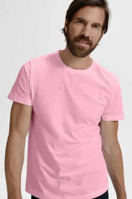 Camiseta simple para hombre, rosado