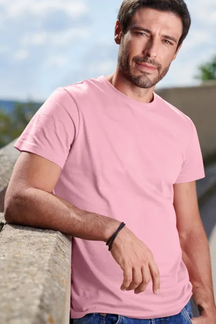 Camiseta simple para hombre, rosado