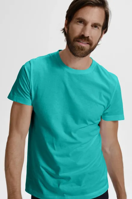 Camiseta simple para hombre, verde esmeralda