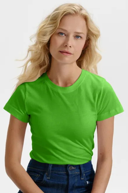 Camiseta simple para mujer, manzana verde Camiseta simple para mujer, manzana verde