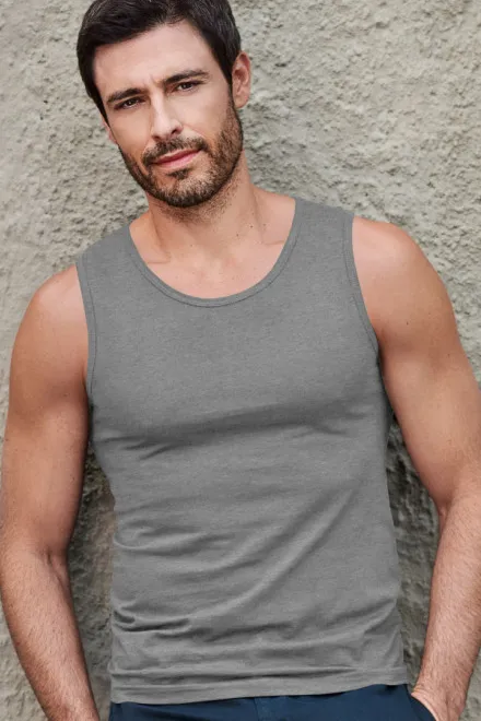 Camiseta sin mangas para hombre, mármol gris oscuro