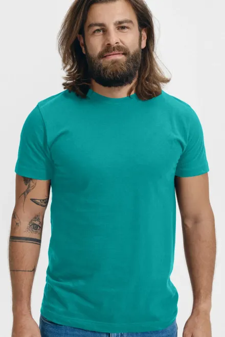 Camiseta unisex de mayor peso, verde esmeralda