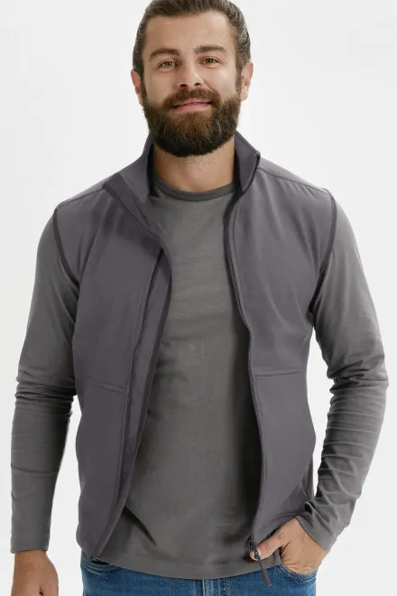 Chaleco de los hombres, gris acero