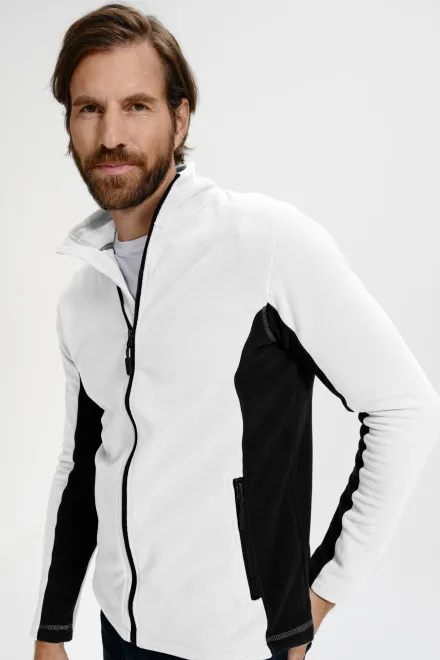 Chaqueta de polar en contraste para hombre, blanco