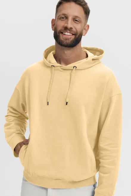 Cómoda sudadera con capucha para hombre, vainilla