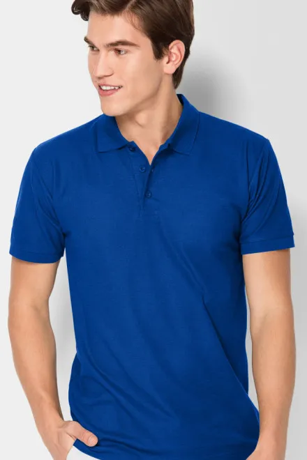 Cómodo polo de hombre, azul real
