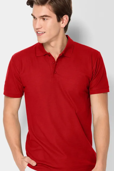Cómodo polo de hombre, rojo