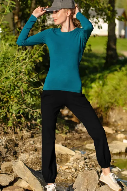 Pantalones de chándal de mujer con bolsillos, negro