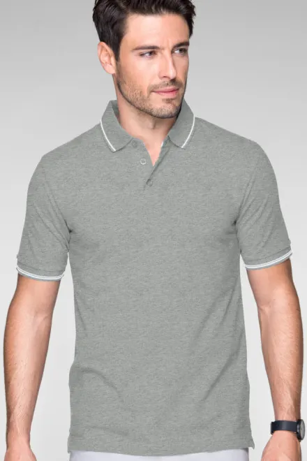 Polo de hombre en contraste, mármol gris oscuro