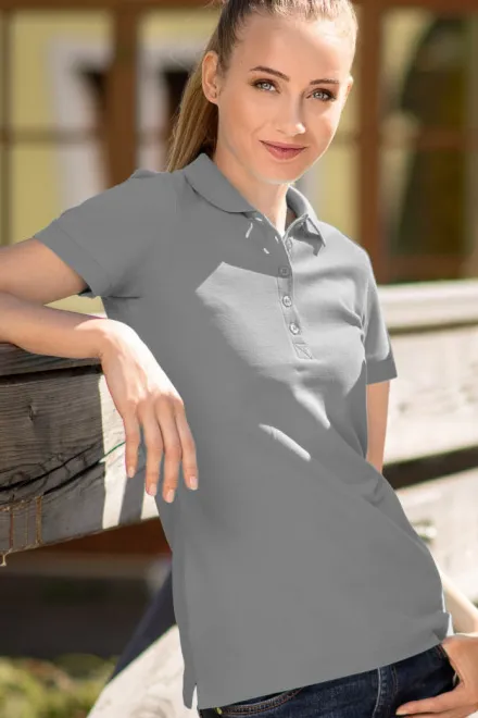 Polo de mujer, mármol gris oscuro