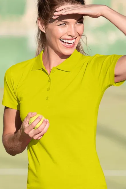Polo de mujer slim fit, limón amarillo