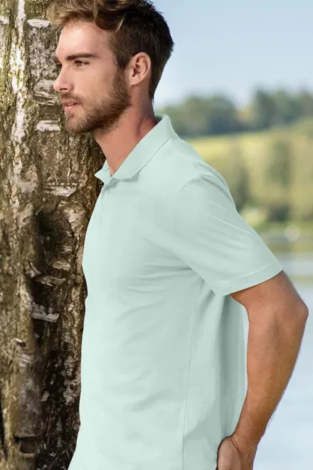 Polo simple para hombre, verde hielo