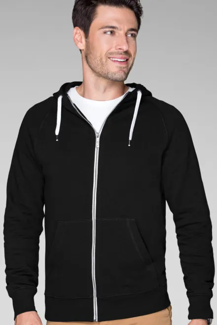 Sudadera de hombre con capucha en contraste, negro