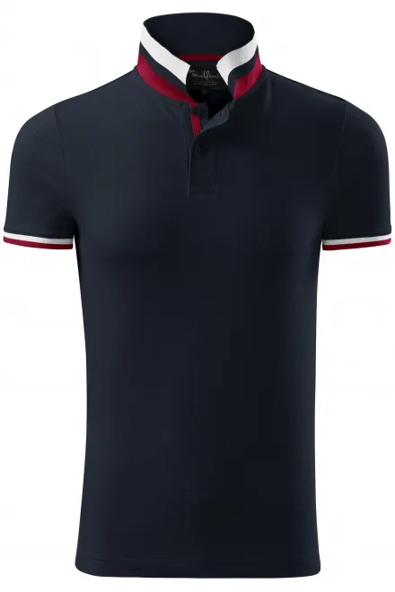 Polo de hombre con cuello subido - azul oscuro, L