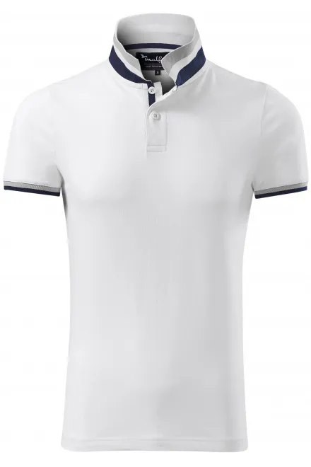 Polo de hombre con cuello subido - blanco, L