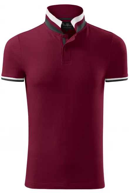 Polo de hombre con cuello subido - garnet, L
