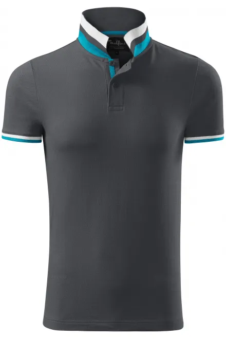 Polo de hombre con cuello subido - gris claro, L