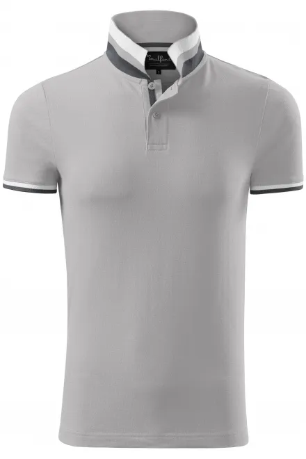 Polo de hombre con cuello subido - gris-plata, L