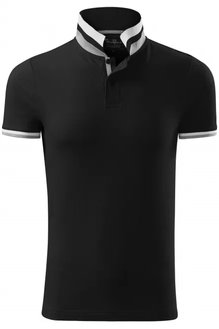 Polo de hombre con cuello subido - negro, L
