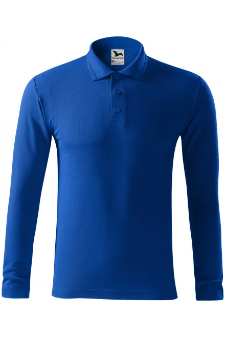 Polo de hombre de manga larga - azul real, 3XL