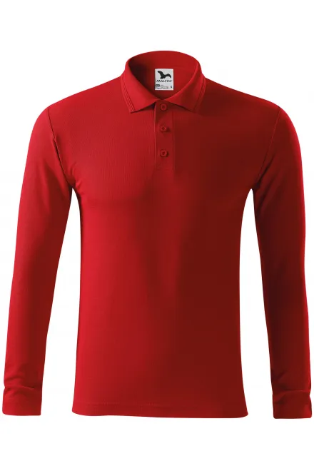 Polo de hombre de manga larga - rojo, 3XL