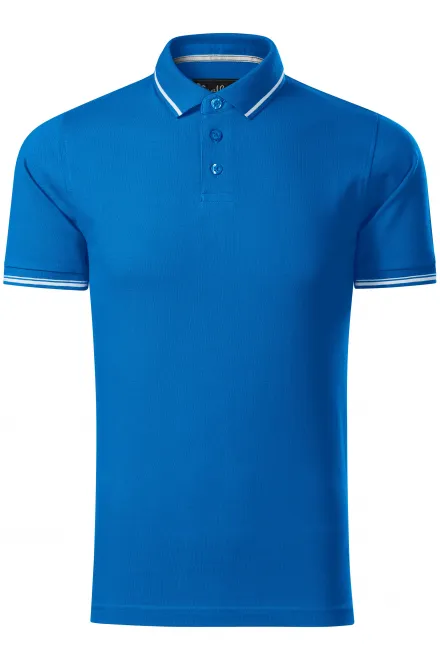 Polo de hombre en contraste - océano azul, S