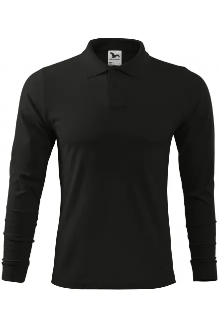 Polo de manga larga para hombre - negro, XL