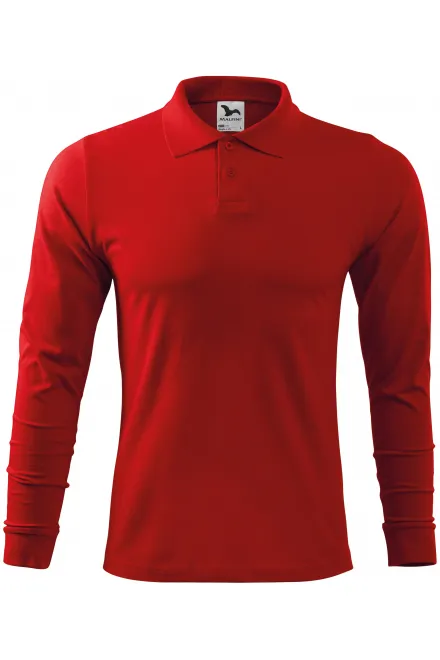 Polo de manga larga para hombre - rojo, XL