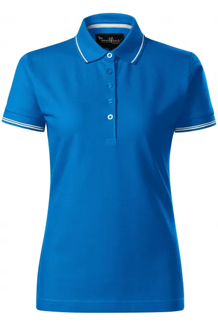 Polo de mujer de manga corta. - océano azul, S