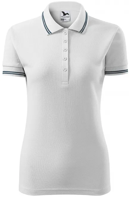 Polo de mujer en contraste - blanco, M