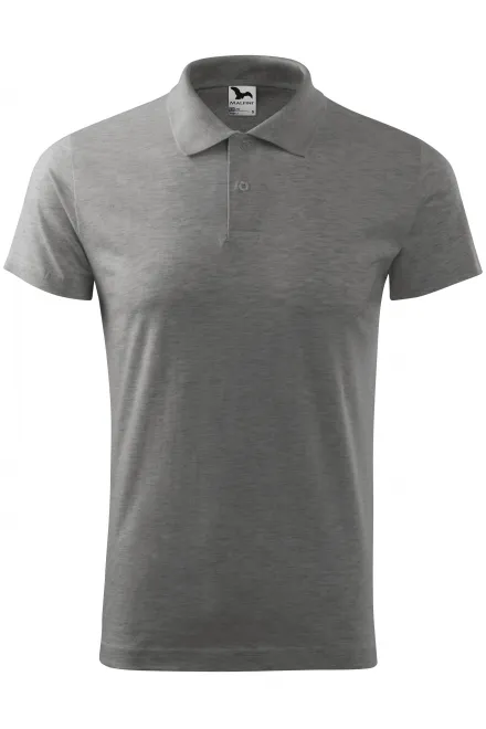 Polo simple para hombre - mármol gris oscuro, L