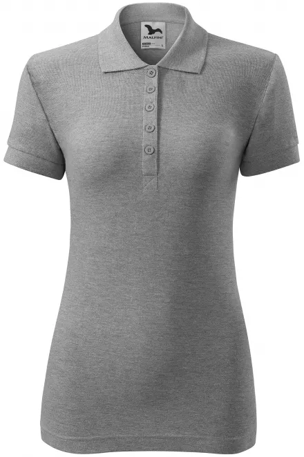 Polo simple para mujer - mármol gris oscuro, L