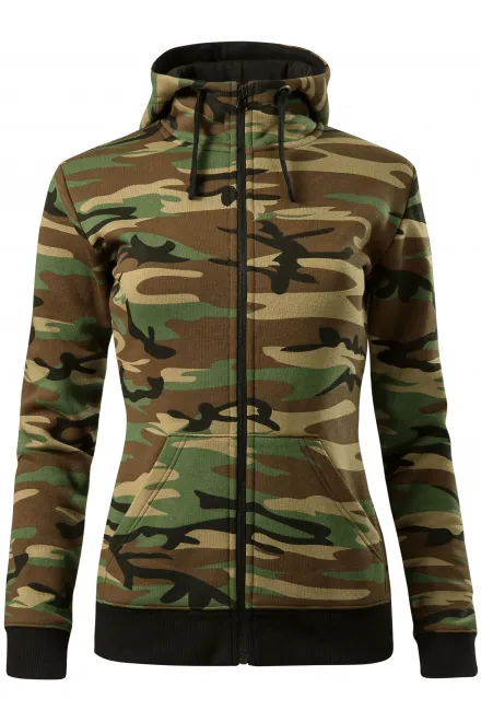 Sudadera de camuflaje para mujer - camuflaje marrón, XL
