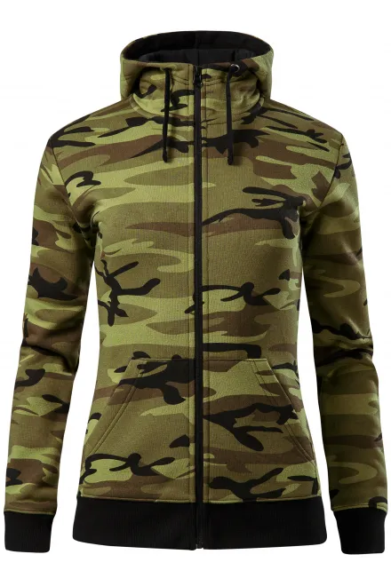Sudadera de camuflaje para mujer - camuflaje verde, XL