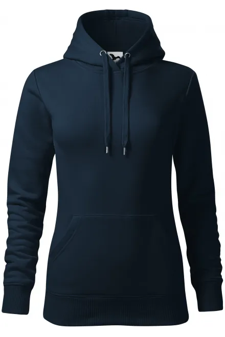 Sudadera de mujer con capucha sin cremallera - azul oscuro, XS