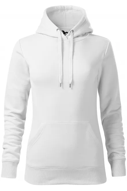 Sudadera de mujer con capucha sin cremallera - blanco, XS