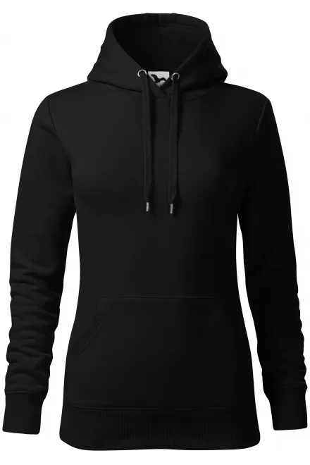 Sudadera de mujer con capucha sin cremallera - negro, XS