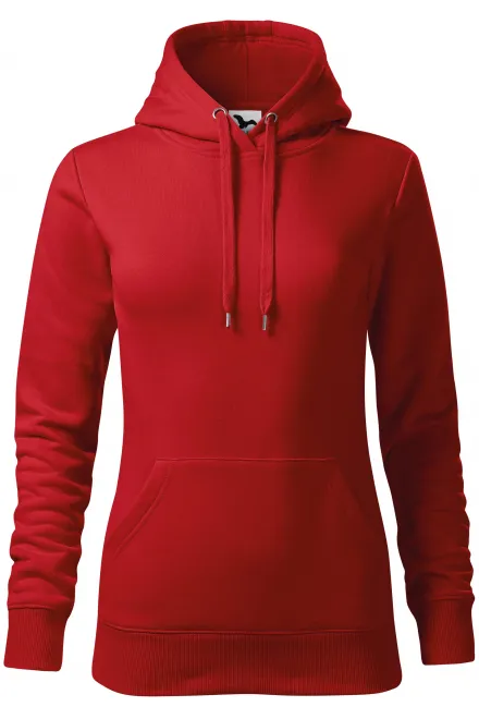 Sudadera de mujer con capucha sin cremallera - rojo, XS