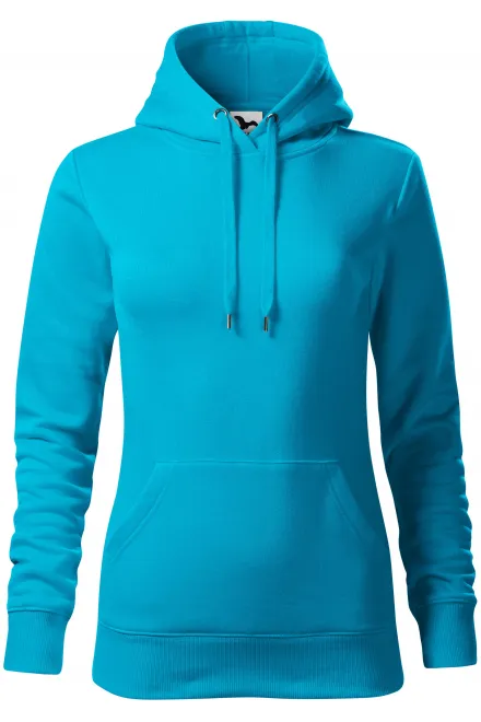 Sudadera de mujer con capucha sin cremallera - turquesa, XS